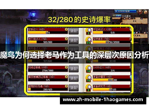魔鸟为何选择老马作为工具的深层次原因分析 魔鸟为何选择老马作为工具的深层次原因分析